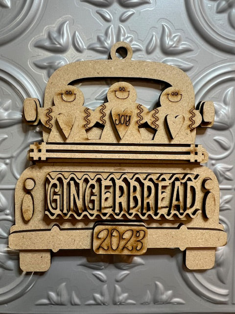 Gingerbread Farmhouse Truck ornament DIY